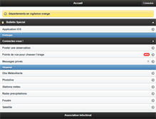 Tablet Screenshot of mobile.infoclimat.fr